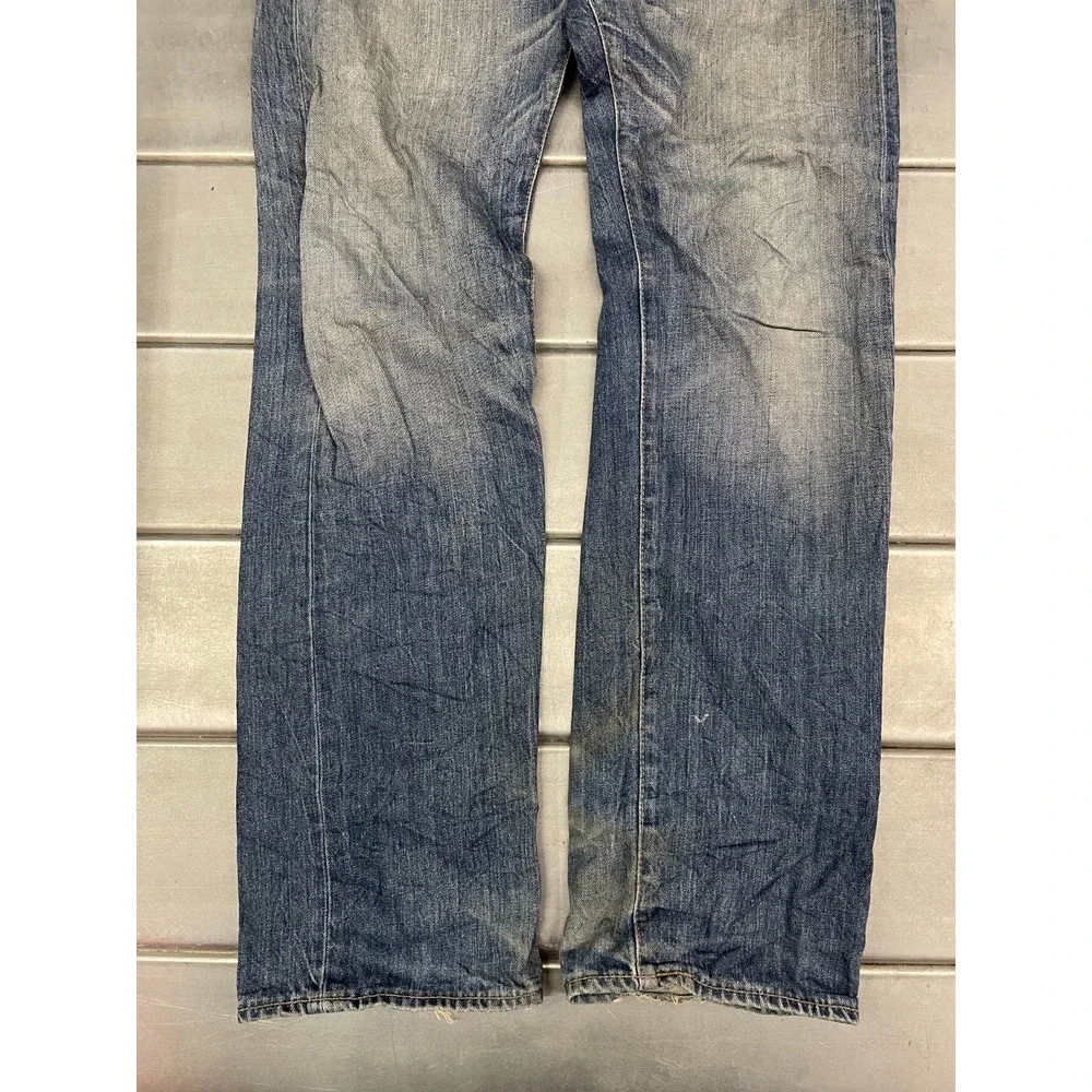 Levis 505 Jeans Straight Fit Jeans Mens 35x34 Blue Medium Wash‎ Denim Faded